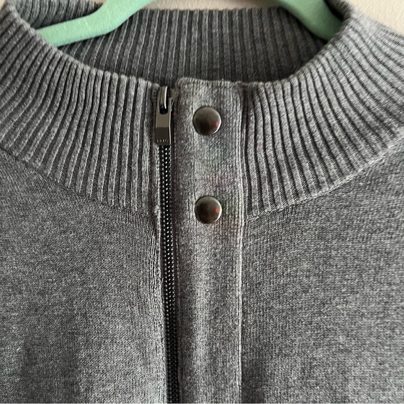 DKNY Men’s Quarter Zip Grey Sweater Size L - Picture 5 of 9